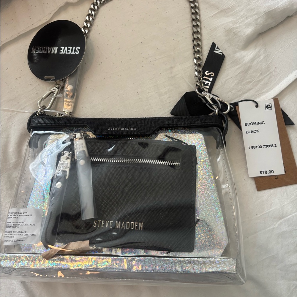 Steve Madden NWT Clear/Black 3 piece gift set